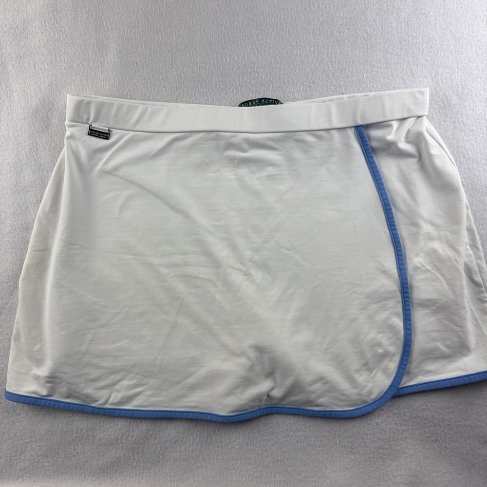 Lauren Active Ralph Lauren Built In Brief Athletic Skirt Whtie/Blue Trim Large